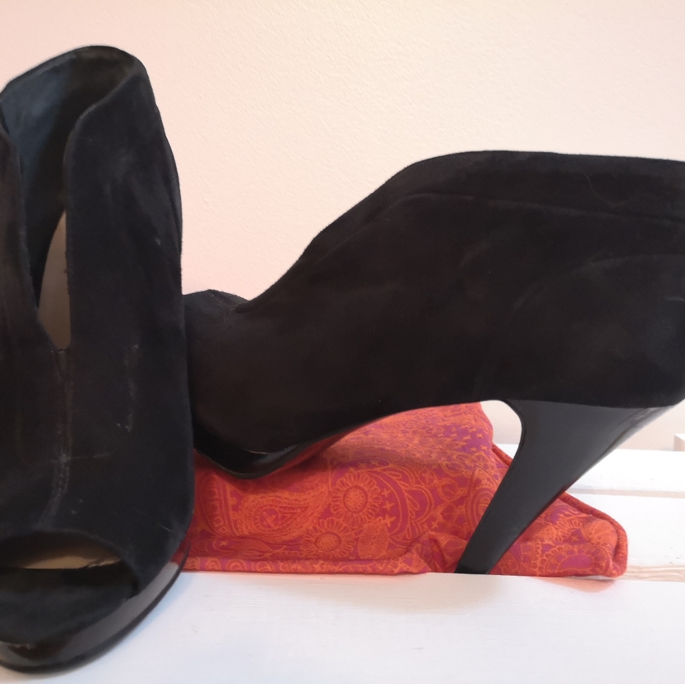 Nine West Peep Toe Suede Ankle Booties